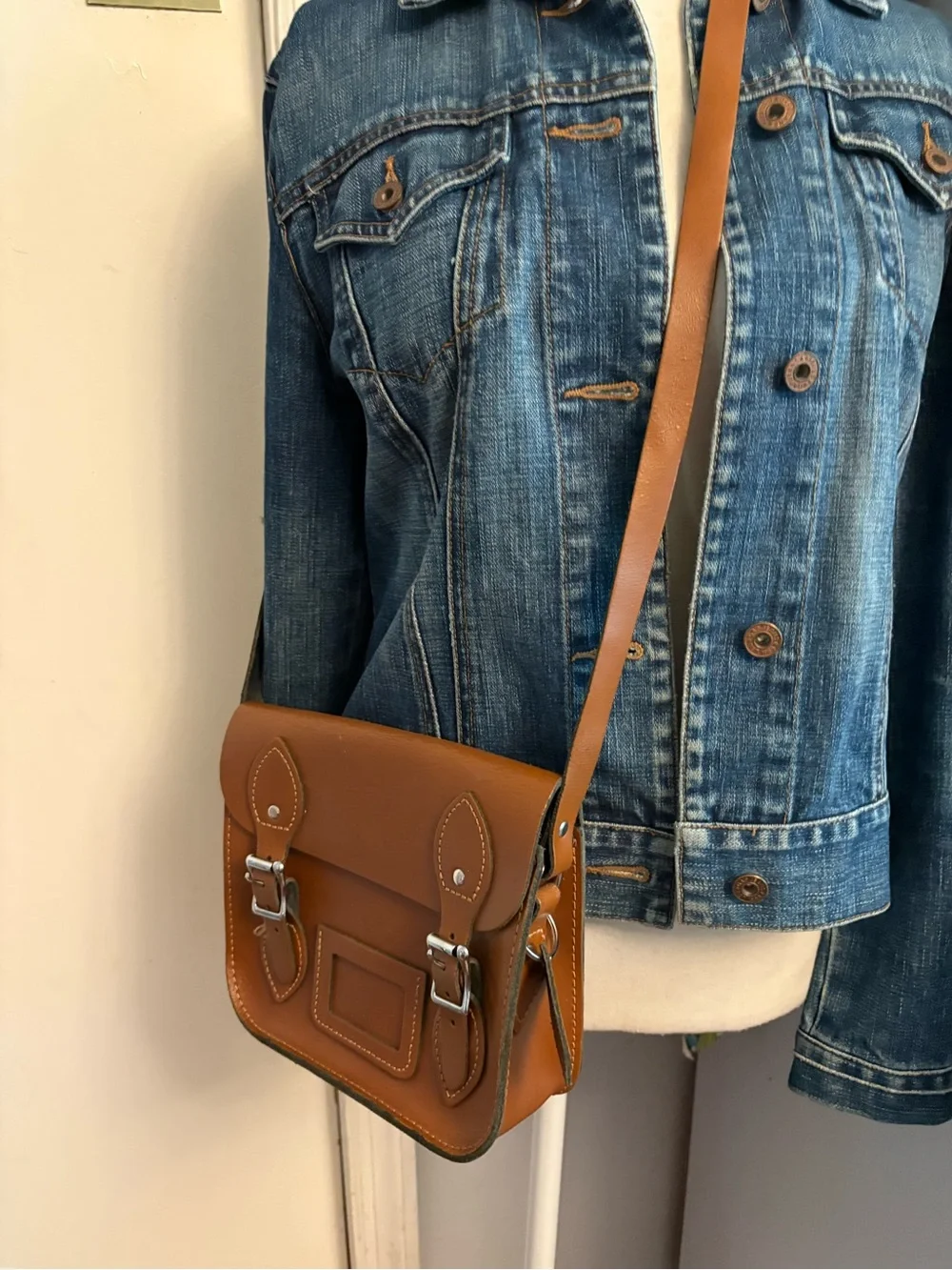 The Leather Satchel Co. Tan Leather Mini Satchel / Crossbody Bag